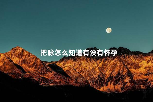 把脉怎么知道有没有怀孕