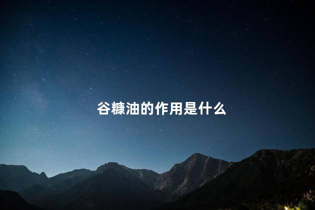 谷糠油的作用是什么