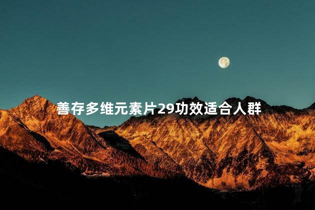 善存多维元素片29功效适合人群