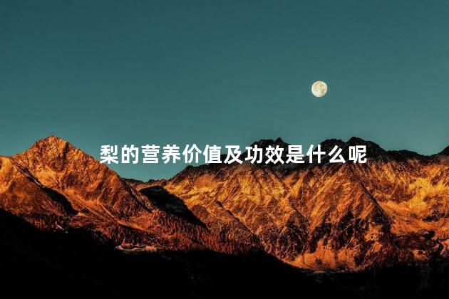 梨的营养价值及功效是什么呢