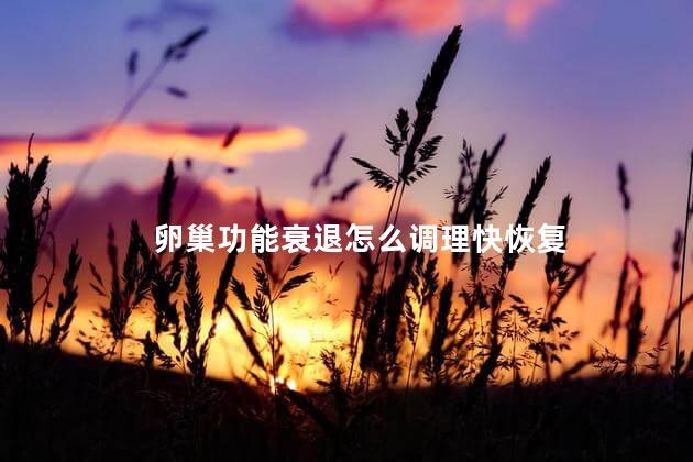 卵巢功能衰退怎么调理快恢复