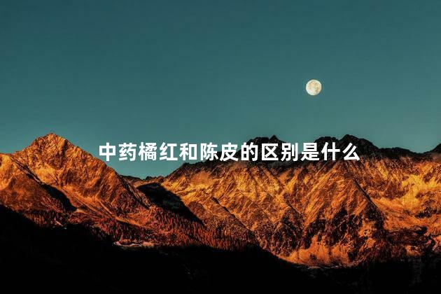 中药橘红和陈皮的区别是什么