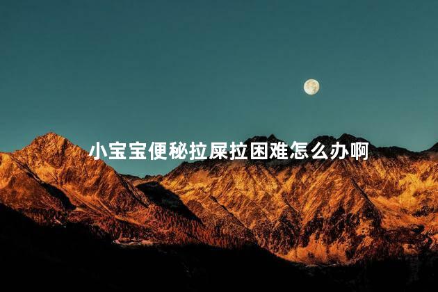 小宝宝便秘拉屎拉困难怎么办啊