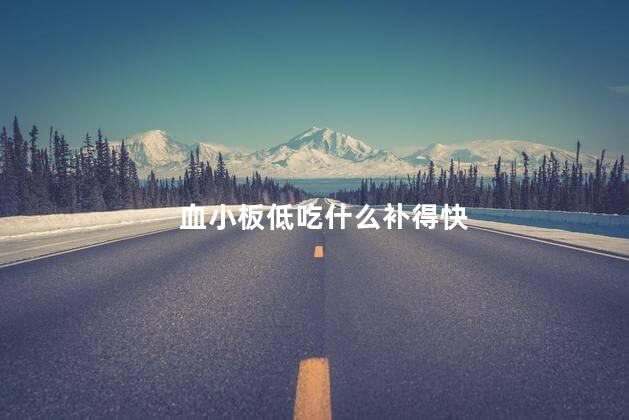 血小板低吃什么补得快