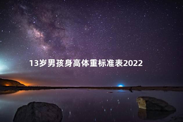 13岁男孩身高体重标准表2022