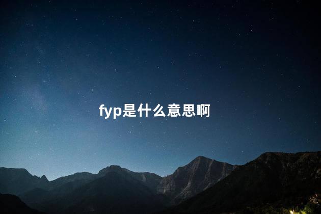 fyp是什么意思啊