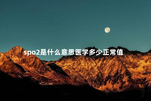 spo2是什么意思医学多少正常值