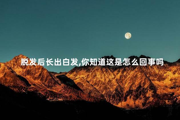 脱发后长出白发,你知道这是怎么回事吗