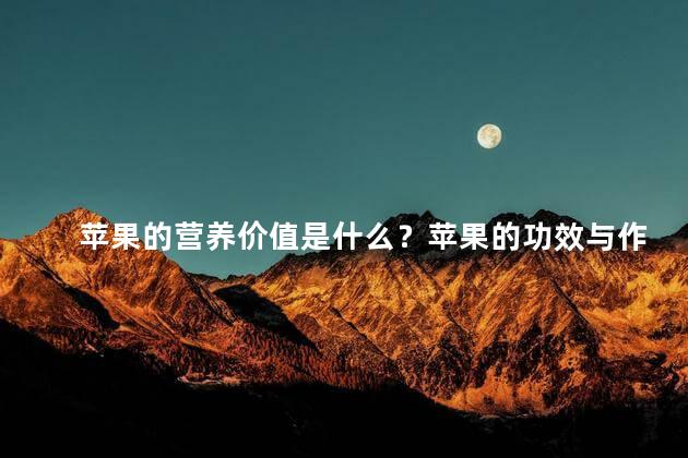 苹果的营养价值是什么？苹果的功效与作用